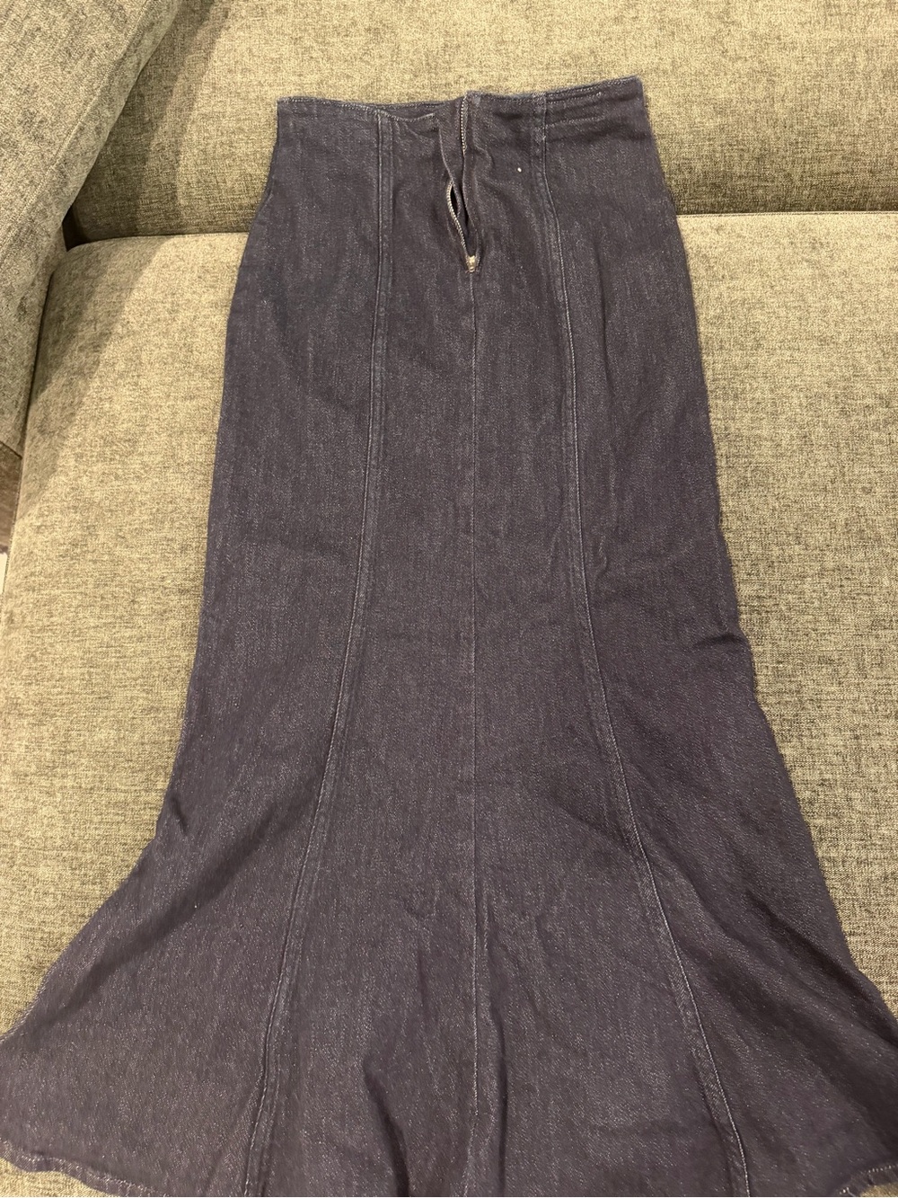 Zara Dark Indigo Maxi Skirt with Drawstring Waist